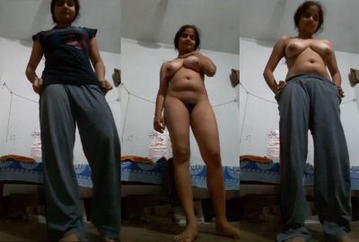 Big boob Indian nude girl strips to shoot her erotic MMS