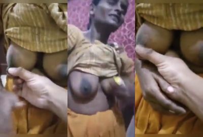 Owner squeezes his maid's boobs in desi mms
