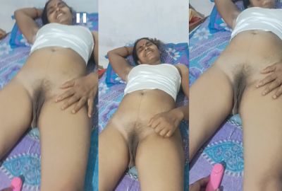 Man puts vibrator in his Indian nude wife's pussy