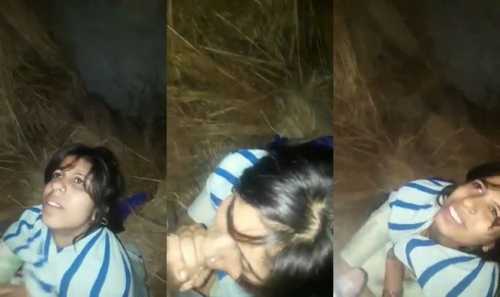 Desi village girl sucking her horny bf’s cock