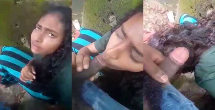 Outdoor Desi Leak Girl BlowJob